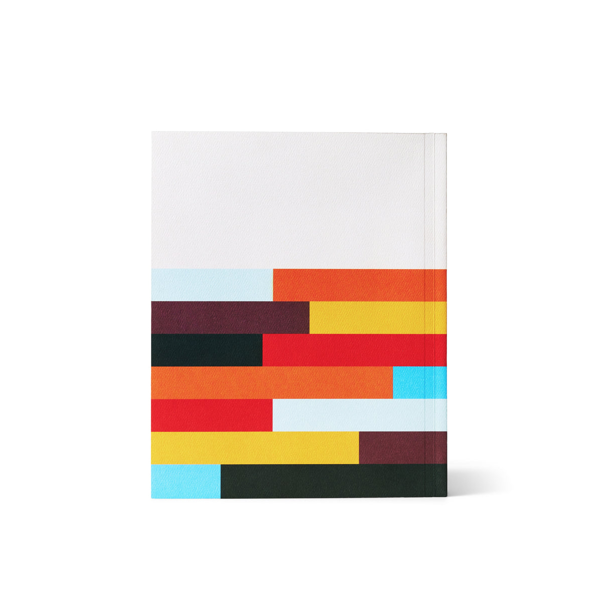 Back cover of Volume III with a staggered pattern of colored blocks in orange, yellow, red, maroon, and light blue
